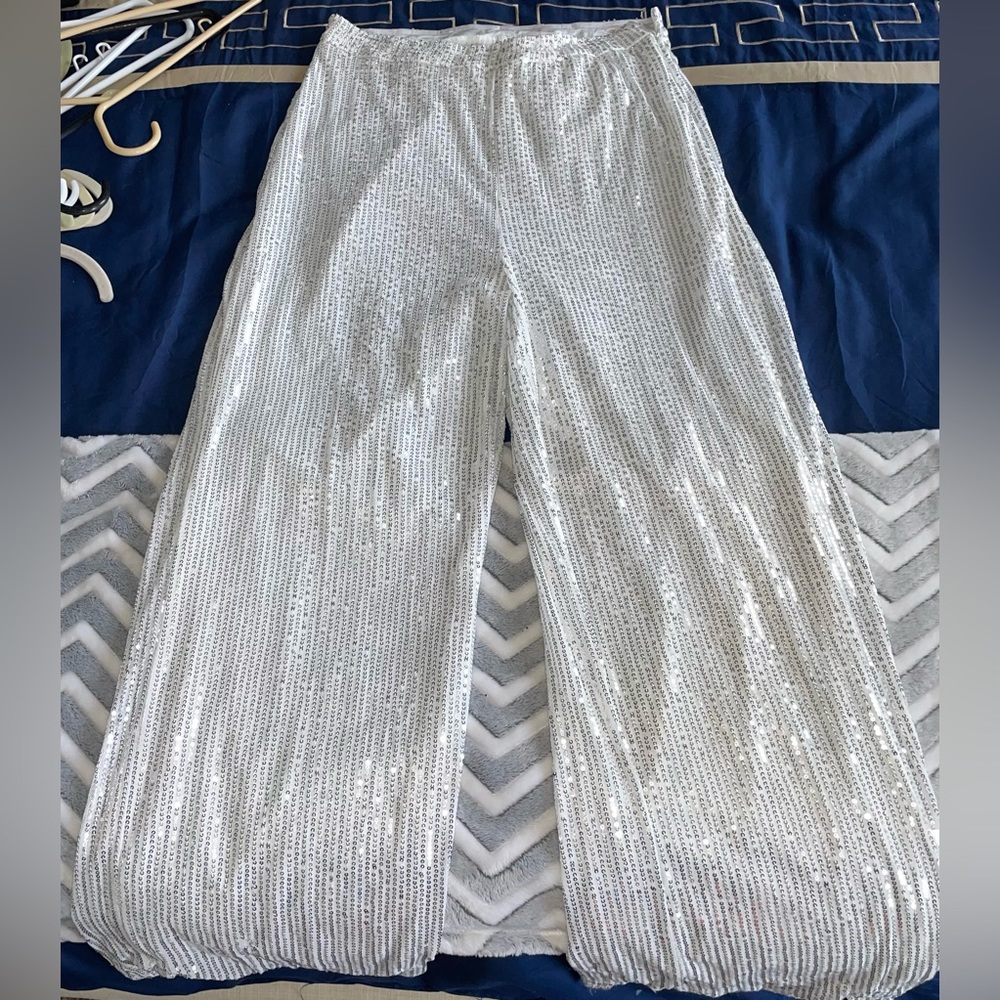 Sequins long dress pants